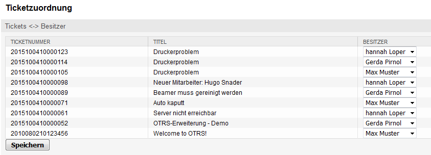 Die Zuordnung kann im Dialog angepasst werden